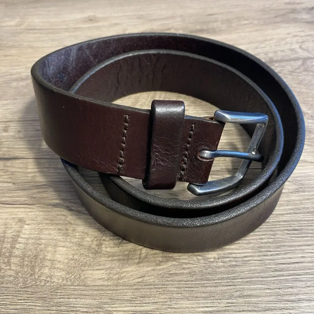 GAP Size 32 Dark Brown Genuine Cow Leather Men's Casual Belt USA